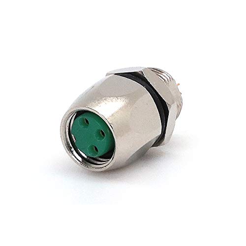 VELLEDQ Conector de montaje en panel de sensor/actuador M8 de 3 pines hembra A-Coding brida frontal junta