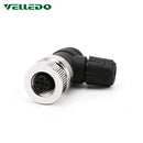 VELLEDQ Field-wireable M12 Sensor Connector 4-Pin Female Adaptor PG 7 Cable Gland Screw Terminal Plug Fittings