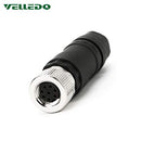 VELLEDQ Field-wireable M12 Sensor Connector 8-Pin Female Adaptor PG 9 Cable Gland Screw Terminal Plug Fittings