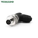 VELLEDQ Industrial Field Assembly M12 Connector 8-Pin Female A Coding Elbow Sensor Cable Plug Adapter