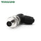 VELLEDQ Industrial Field Assembly M12 Connector 8-Pin Female A Coding Elbow Sensor Cable Plug Adapter