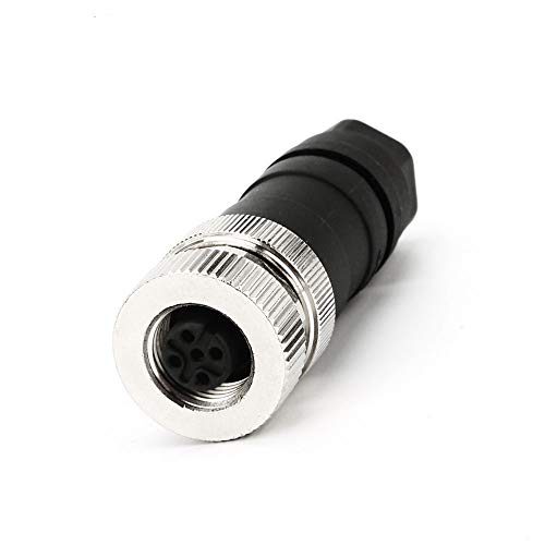 VELLEDQ Field-wireable M12 Sensor Connector 4-Pin Female Adaptor Screw Terminal Plug Fittings