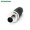 VELLEDQ Industrial Field Assembly M12 Connector 5-Pin Male A Coding Straight Sensor Cable Plug Adapter