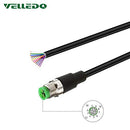 VELLEDQ Industrial Pre-Wired M12 Connector Cable 12-Pin Male A-Coding 3M/10FT PVC Line