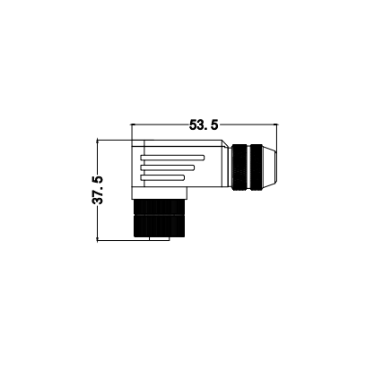 Field Assembly M12 Right Angle Connector 5/8Pin A Coding Industrial Sensor Plugs.