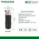 Field-wireable M12 5Pin/8Pin Straight Adaptor Screw Terminal Sensor Connector And Plug Fittings.