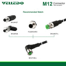 Industrial Field Assembly M12 Right Angle 12-Pin Male/Female Sensor Connector With 2M/3M/5M Cable Cord FTP.