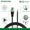 VELLEDQ Industrial Pre-Wired M12 Connector Cable 3-Pin Male Straight A-Coding 3M/10FT PVC Line Wiring Harness.