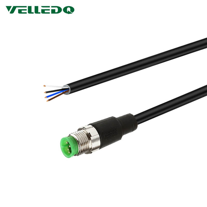 Industrial Pre-Wired M12 3PIN 4PIN Straight Connectors With 2M/3M/5M PVC Line and Cables.