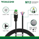 Industrial Field Assembly M12 12Pin A Coding Male/Female Sensor Connectors With 2M/3M/5M PVC Cable Cord Wire.