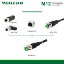 Industrial Field Assembly M12 12Pin A Coding Male/Female Sensor Connectors With 2M/3M/5M PVC Cable Cord Wire.