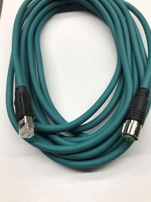 Field-wireable M12 4Pin Female D-Coding Sensor Connector to RJ45 E4 Plug Profit NET Cable Shielded Wire Line.