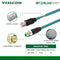 Industrial Pre-Wired M12 4-Pin D-Coding Male Connector to RJ45 E4 Plug ETHERNET Cable 1M/3FT Shielded Line.