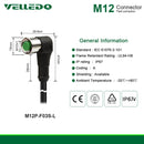 Pre-Wired Shielded M12 A-Coding 3PIN 4PIN Right Angle Circular Connector With 2M/3M/5M PVC Cable/Line.