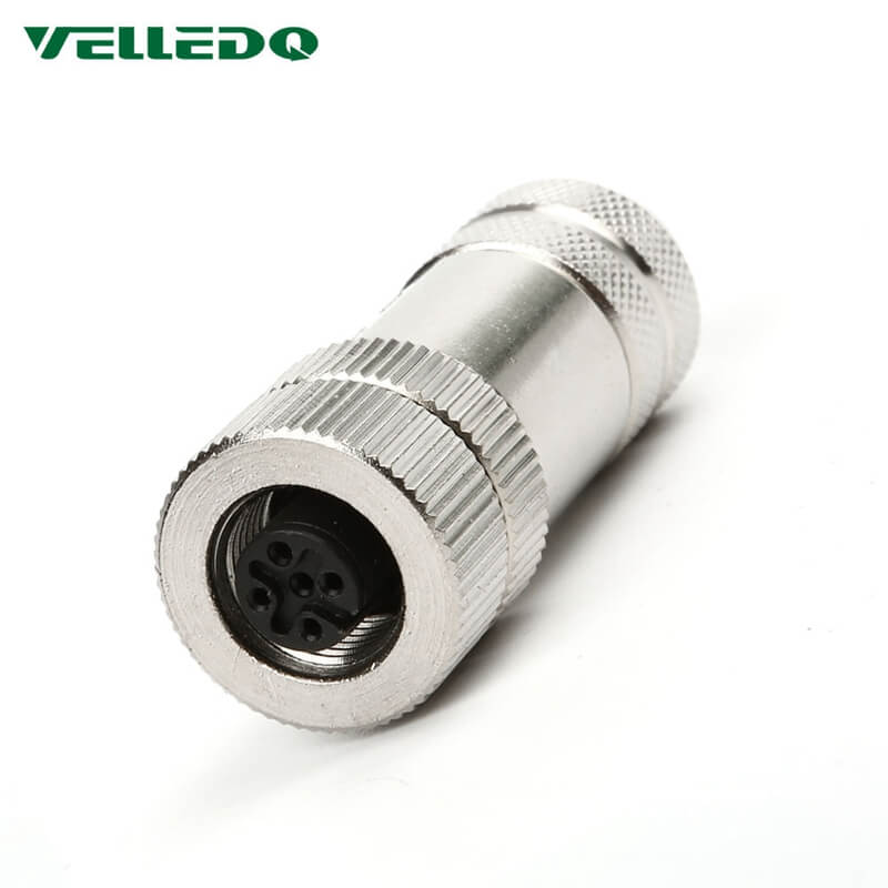 Waterproof FTP IP67 Industrial Field Assembly M12 Shielded Sensor Connectors and Screw Plugs.