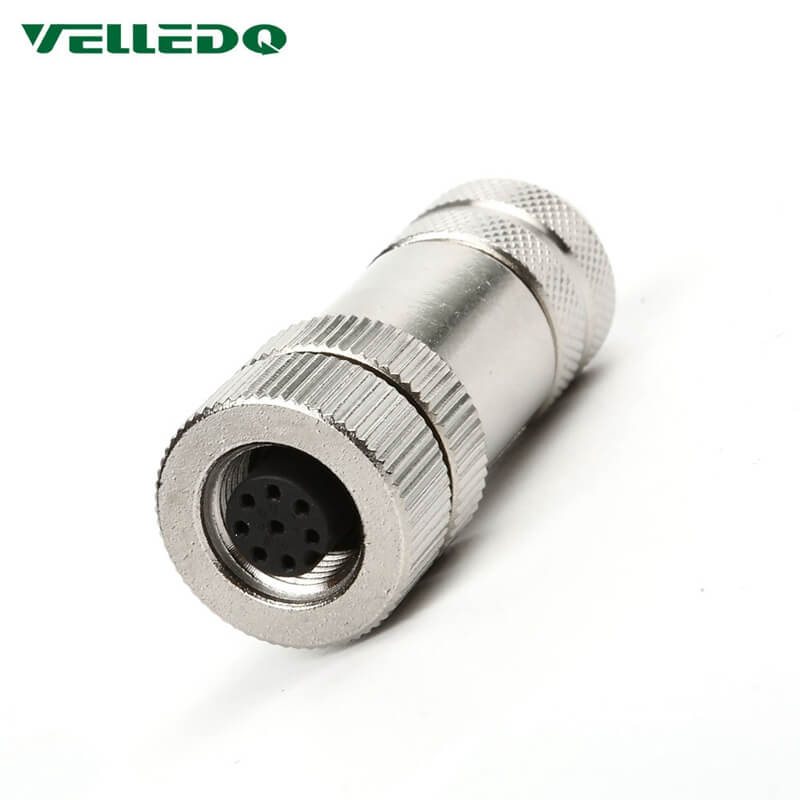 IP67 M12 Shielded 5Pin/8Pin Straight Circular Metal Connectors And Industrial Plug Adapter.