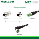 Field Assembly M12 Shielded Right Angle 12Pin Male/Female Sensor Connector With 2M/3M/5M Cable Cord/Wiring.