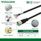 Precasting Hardness Wiring A-Coding Shielded M12 Straight 12PIN Male/Female Connector With 2M/3M/5M PVC Line/Cable.