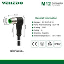 Pre-Wired Shielded M12 A-Coding 3PIN 4PIN Right Angle Circular Connector With 2M/3M/5M PVC Cable/Line.