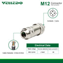 VELLEDQ Field Assembly M12 Connector 3-Pin A Coding FTP IP67 Waterproof Industrial Sensor Plug Adapter (Male, 3 Contacts - Straight-50PCS))