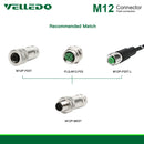 VELLEDQ Field Assembly M12 Connector 3-Pin A Coding FTP IP67 Waterproof Industrial Sensor Plug Adapter (Male, 3 Contacts - Straight-50PCS))