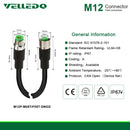 Field-wireable A-coding Both End Cable Shielded M12 5Pin Female to Male CAN Open Device Net Sensor Connectors.