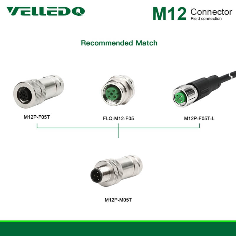 IP67 M12 Shielded 5Pin/8Pin Straight Circular Metal Connectors And Industrial Plug Adapter.