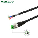 IP67 Industrial Shielded M12 Straight 5PIN 8PIN Circular Connector With 2M/3M/5M PVC Line Cable/Hardness Wiring.