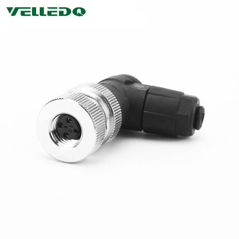 Industrial Field-wireable M8 Right Angle 3/4Pin Male/Female Circular Sensor Connector.