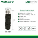 Industrial Field-wireable M8 A-coding 3pin 4pin Straight Circular Sensor Connectors.