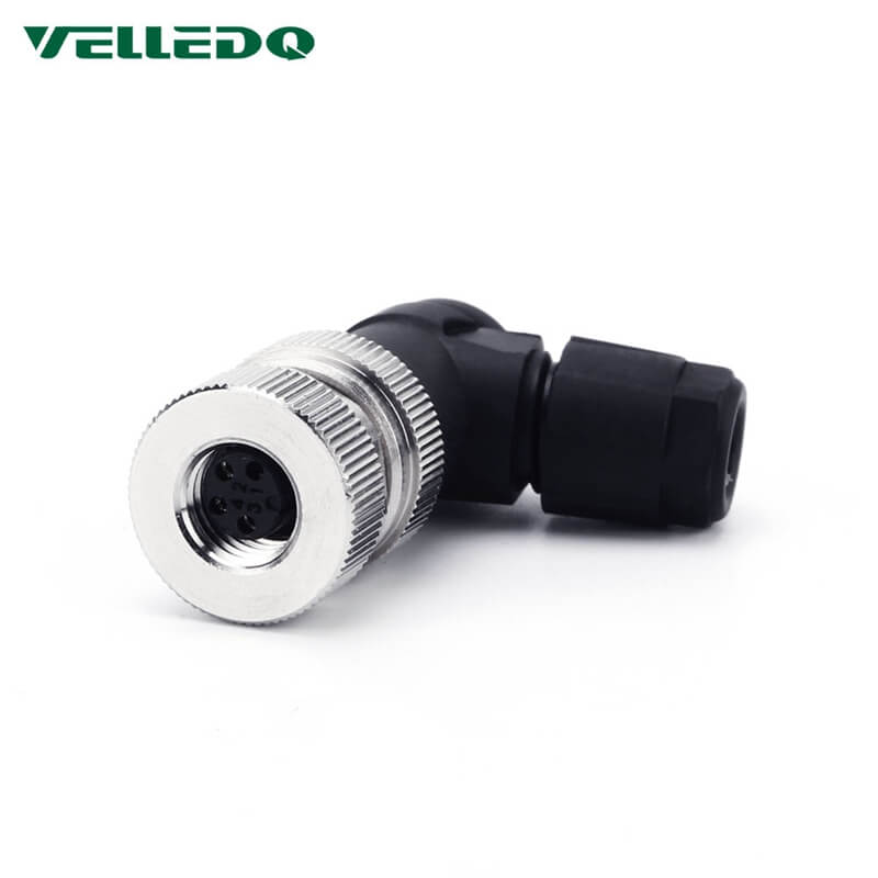 Industrial Field-wireable M8 Right Angle 3/4Pin Male/Female Circular Sensor Connector.