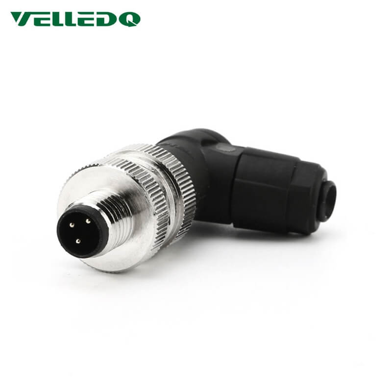 Industrial Field-wireable M8 Right Angle 3/4Pin Male/Female Circular Sensor Connector.