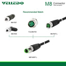 Field Assembly Wire M8 A Coding 3/4Pin Sensor Connectors With 2M/3M/5M PVC Length Cable Cord.