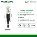 IP67 Waterproof Industrial Field Assembly Cable With M8 3/4Pin Right Angle Sensor Connectors.