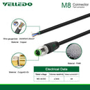 IP67 Waterproof Industrial Field Assembly Cable With M8 3/4Pin Right Angle Sensor Connectors.