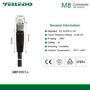 IP67 Pre-Wired Shielded M8 Straight 3PIN 4PIN A-Coding Connectors with 2M/3M/5M PVC Line/Wire.