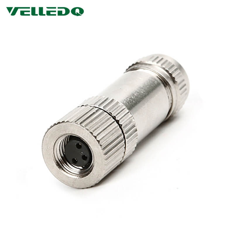 Industrial Waterproof Shielded M8 Metal Straight 3PIN 4PIN Circular Connectors.